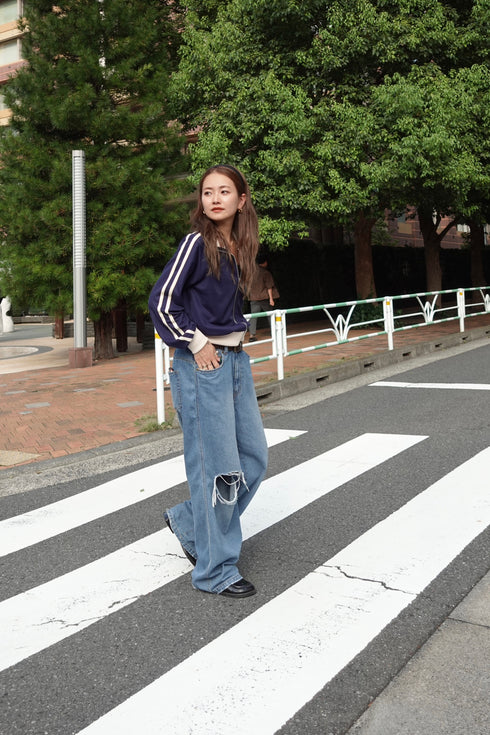 レオパードパッチボーイズデニム